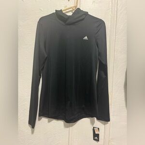 Adidas Women's Black Long-Sleeve Hooded Top baselayer (S,M) available